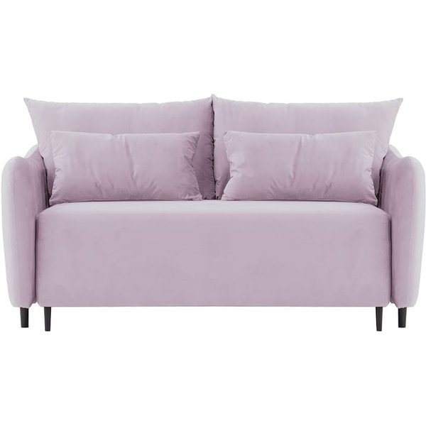 Zoya 2 seater Sofa Bed, lilac, Leg colour: black