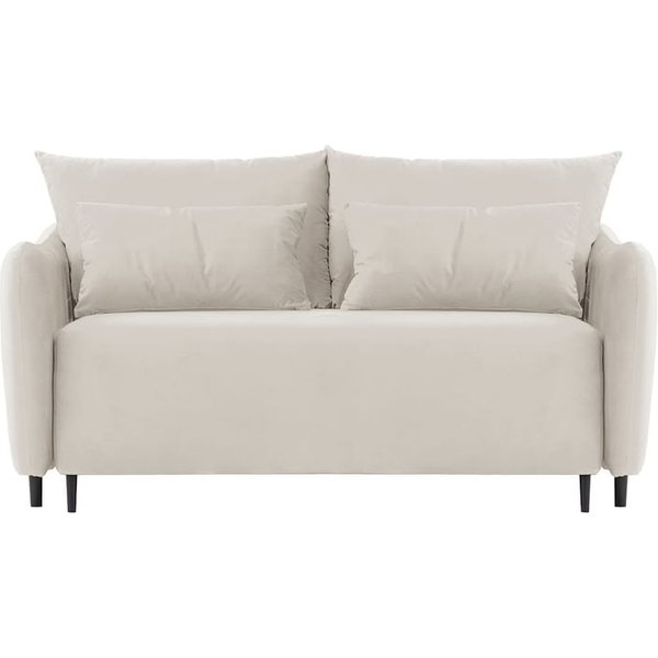 Zoya 2 seater Sofa Bed, light beige, Leg colour: black