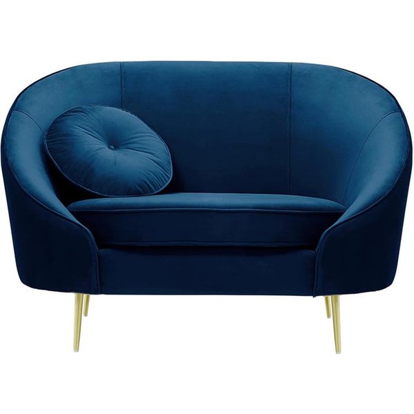 Kooper Armchair, blue, Leg colour: gold metal