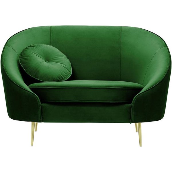 Kooper Armchair, dark green, Leg colour: gold metal