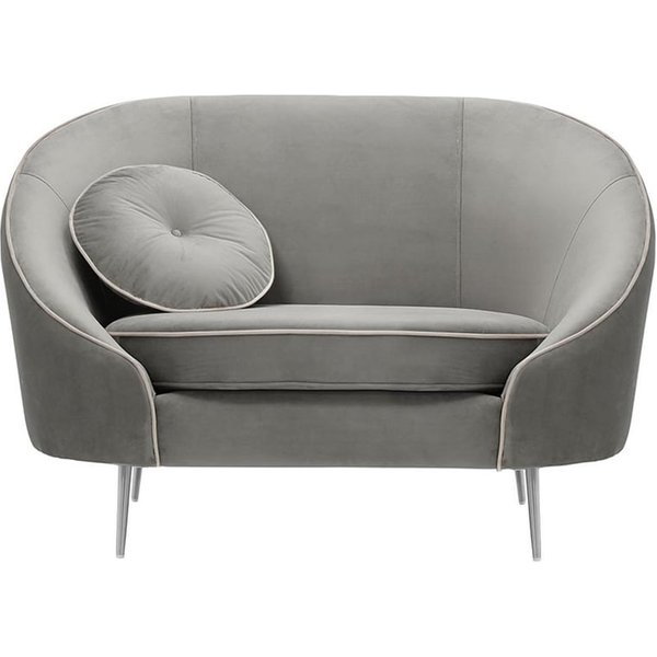 Kooper Armchair, silver, Leg colour: chrome metal