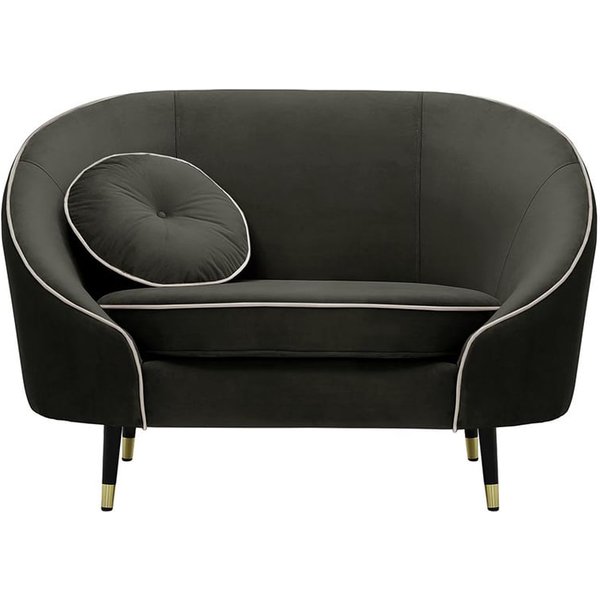Kooper Armchair, graphite, Leg colour: Black + gold