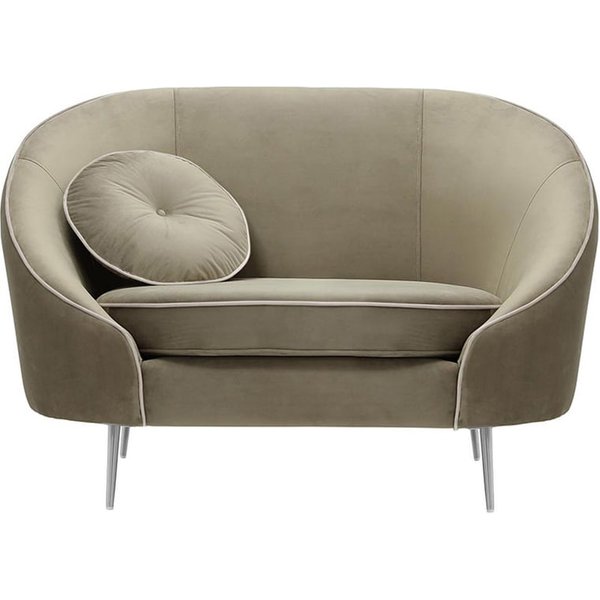 Kooper Armchair, mink, Leg colour: chrome metal