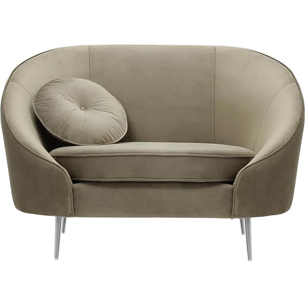 Kooper Armchair, mink, Leg colour: chrome metal