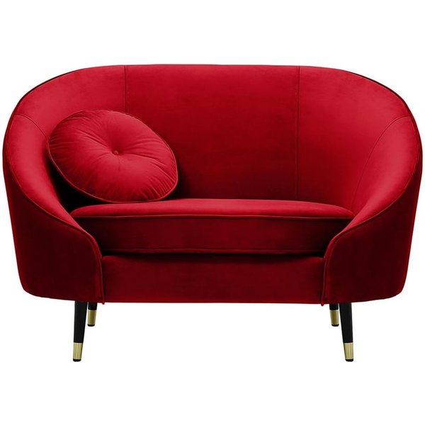 Kooper Armchair, dark red, Leg colour: Black + gold