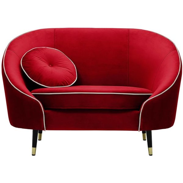 Kooper Armchair, dark red, Leg colour: Black + gold