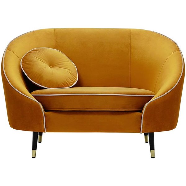 Kooper Armchair, mustard, Leg colour: Black + gold