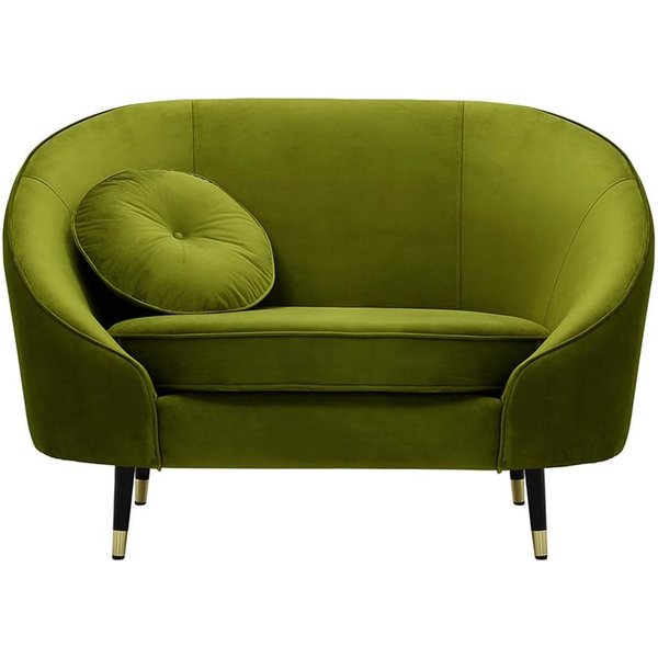 Kooper Armchair, olive green, Leg colour: Black + gold