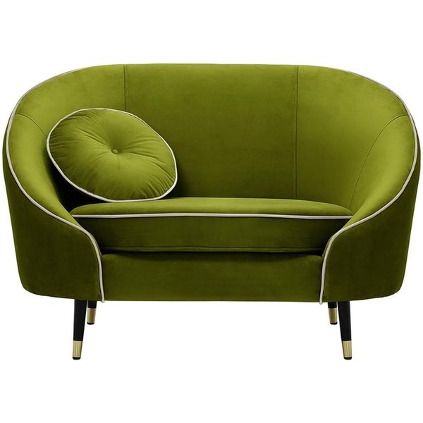 Kooper Armchair, olive green, Leg colour: Black + gold