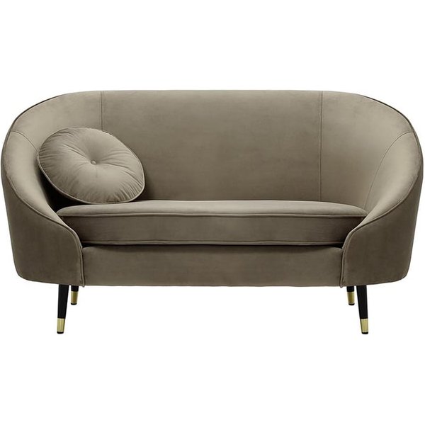 Kooper 2 Seater Sofa, grey, Leg colour: Black + gold