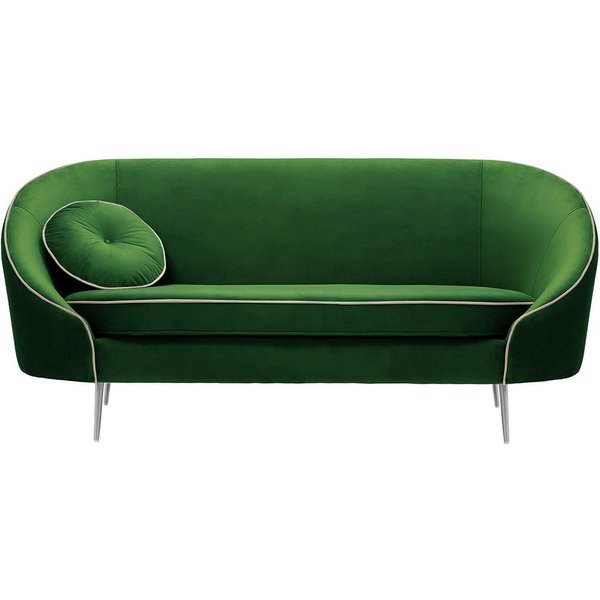 Kooper 2,5 Seater Sofa, dark green, Leg colour: chrome metal
