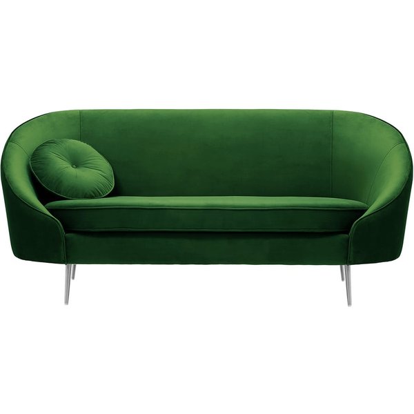 Kooper 2,5 Seater Sofa, dark green, Leg colour: chrome metal