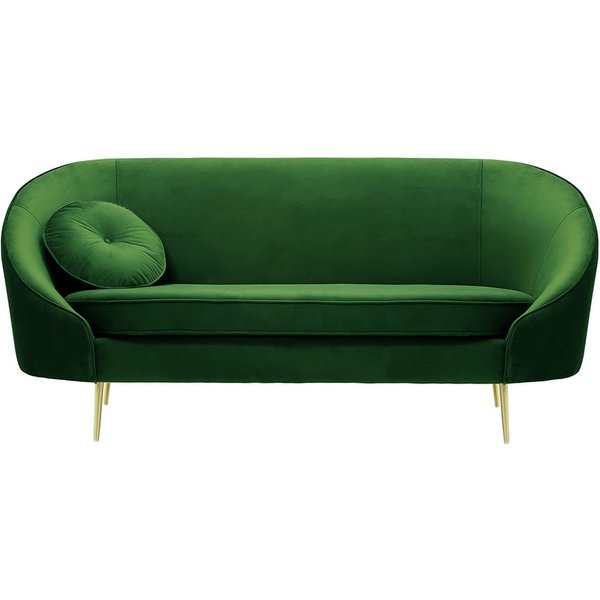 Kooper 2,5 Seater Sofa, dark green, Leg colour: gold metal