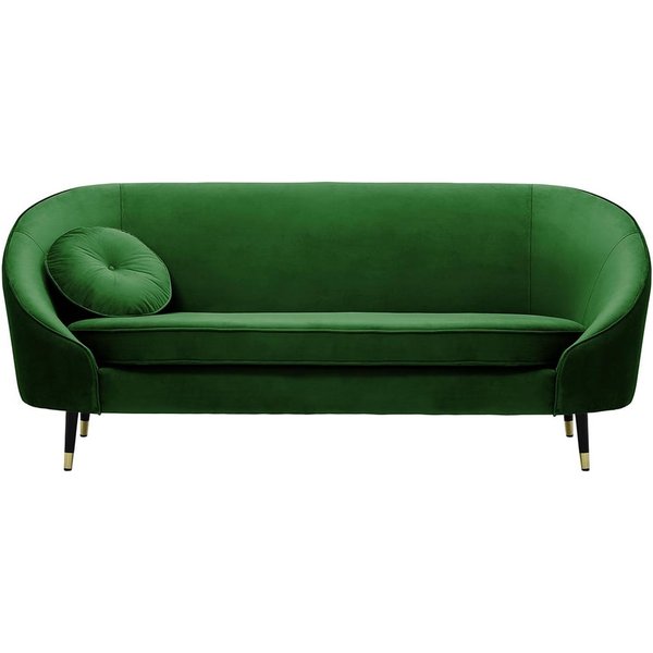 Kooper 3 Seater Sofa, dark green, Leg colour: Black + gold