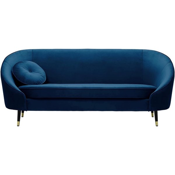 Kooper 3 Seater Sofa, blue, Leg colour: Black + gold