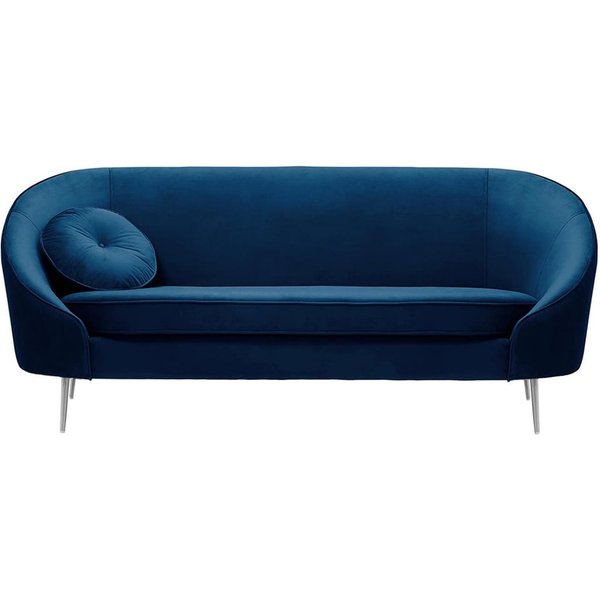 Kooper 3 Seater Sofa, blue, Leg colour: chrome metal