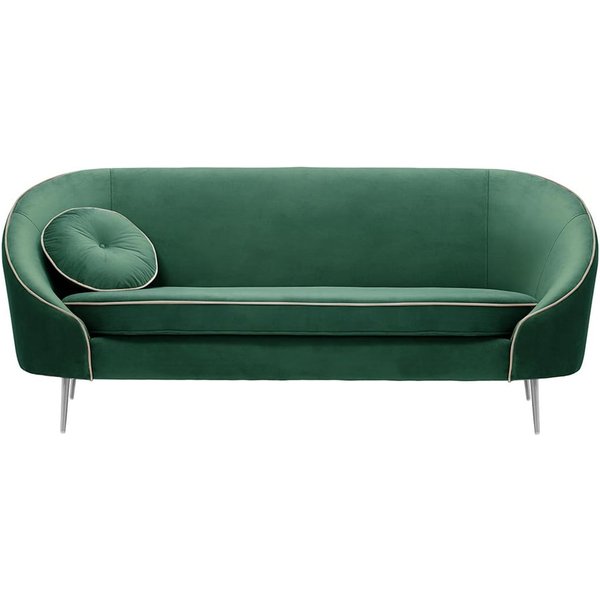 Kooper 3 Seater Sofa, dirty blue, Leg colour: chrome metal