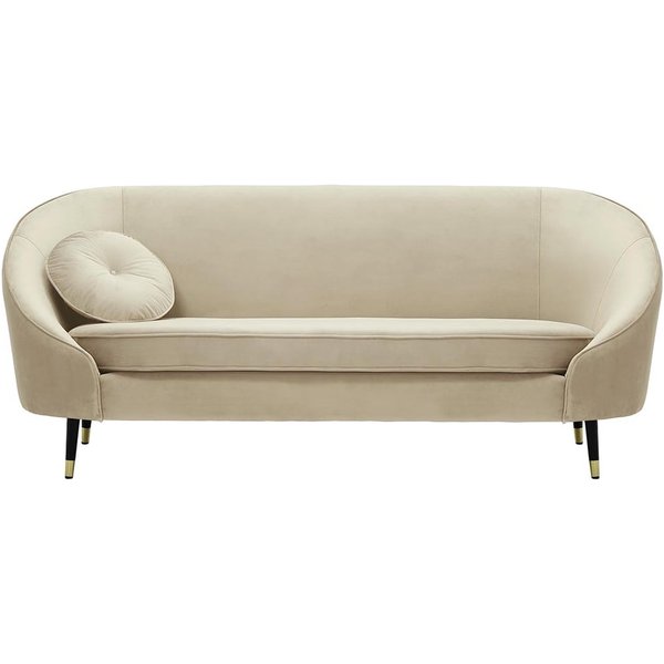 Kooper 3 Seater Sofa, light beige, Leg colour: Black + gold