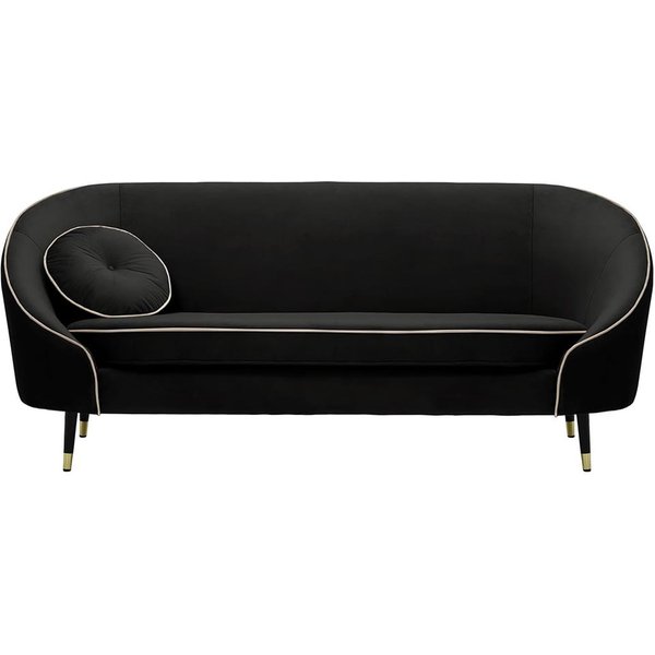 Kooper 3 Seater Sofa, black, Leg colour: Black + gold