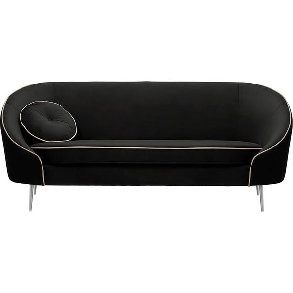 Kooper 3 Seater Sofa, black, Leg colour: chrome metal