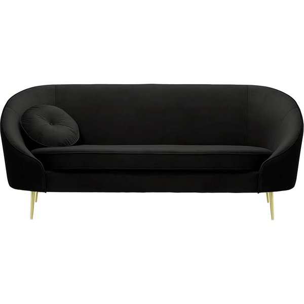 Kooper 3 Seater Sofa, black, Leg colour: gold metal