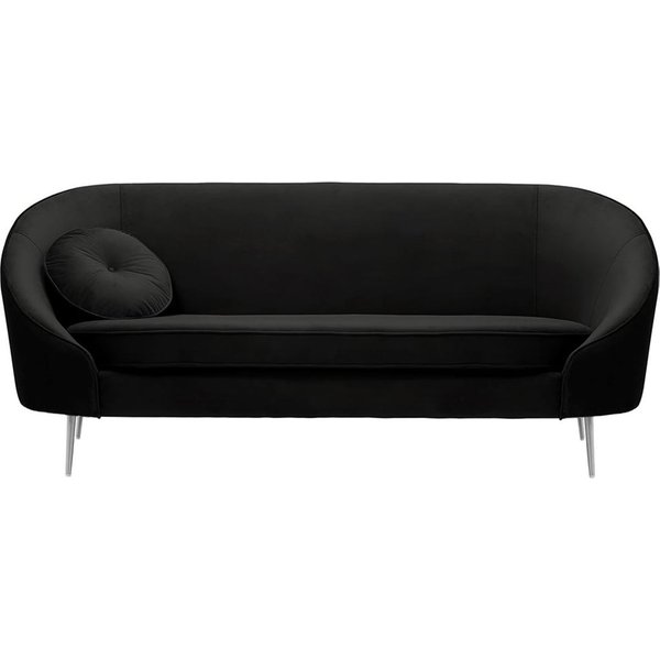 Kooper 3 Seater Sofa, black, Leg colour: chrome metal
