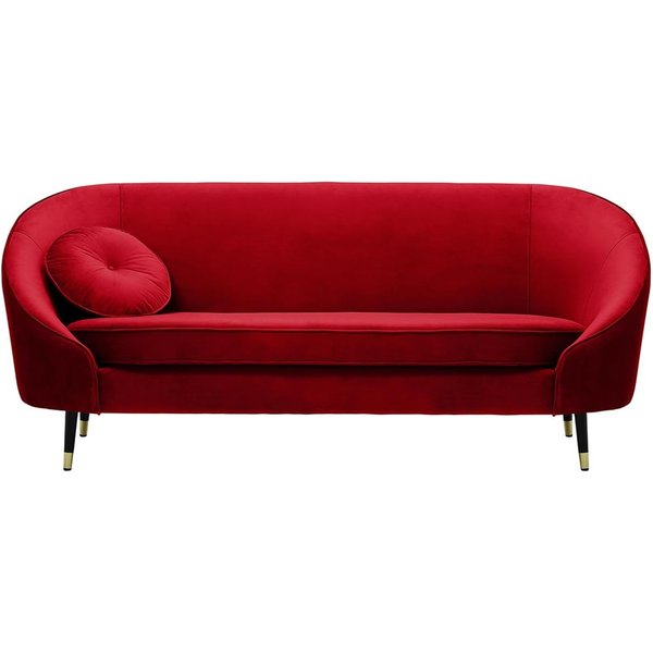 Kooper 3 Seater Sofa, dark red, Leg colour: Black + gold