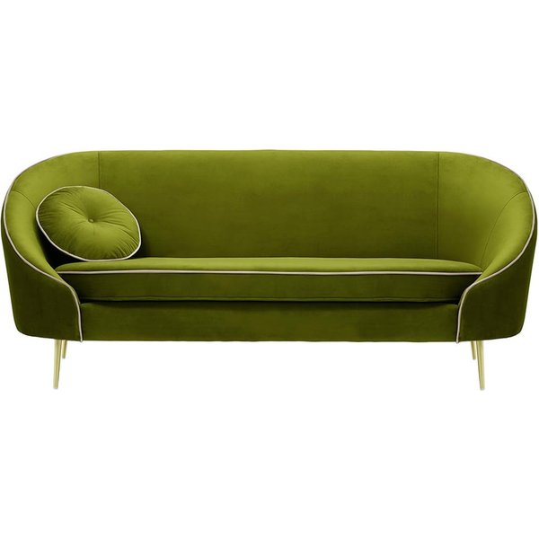 Kooper 3 Seater Sofa, olive green, Leg colour: gold metal
