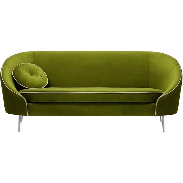 Kooper 3 Seater Sofa, olive green, Leg colour: chrome metal