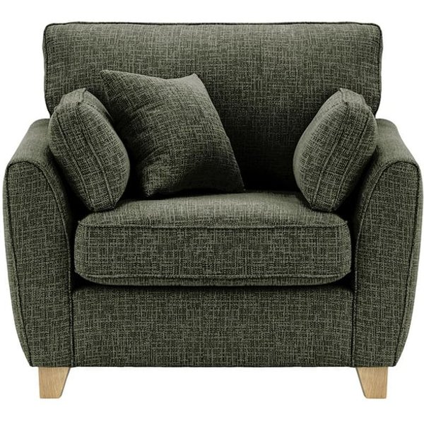 James Armchair, mid grey, Leg colour: wax black