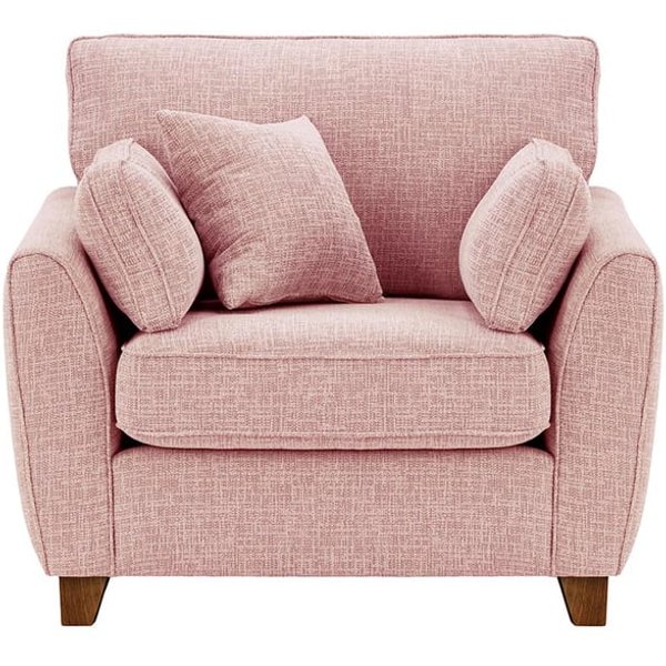 James Armchair, blush pink, Leg colour: dark oak