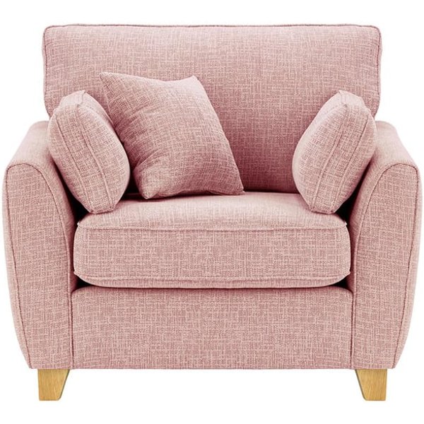 James Armchair, blush pink, Leg colour: like oak