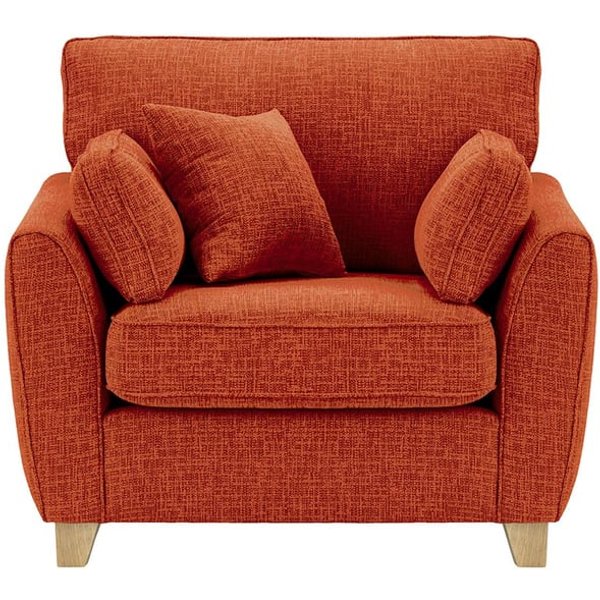 James Armchair, burnt orange, Leg colour: wax black