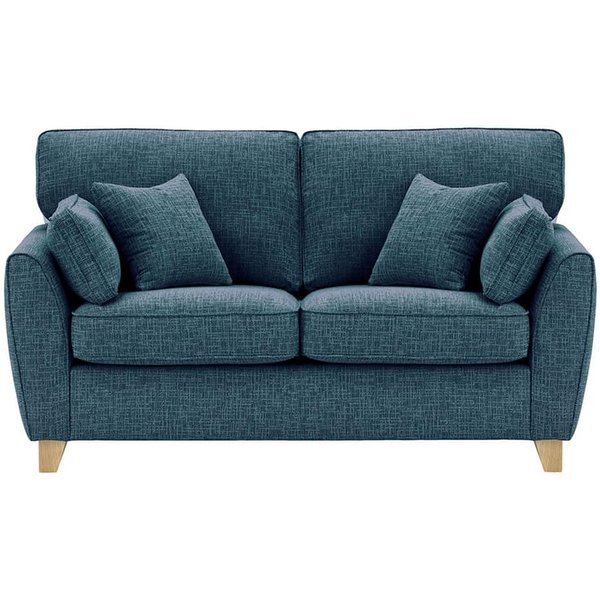 James 2 Seater Sofa, teal, Leg colour: wax black