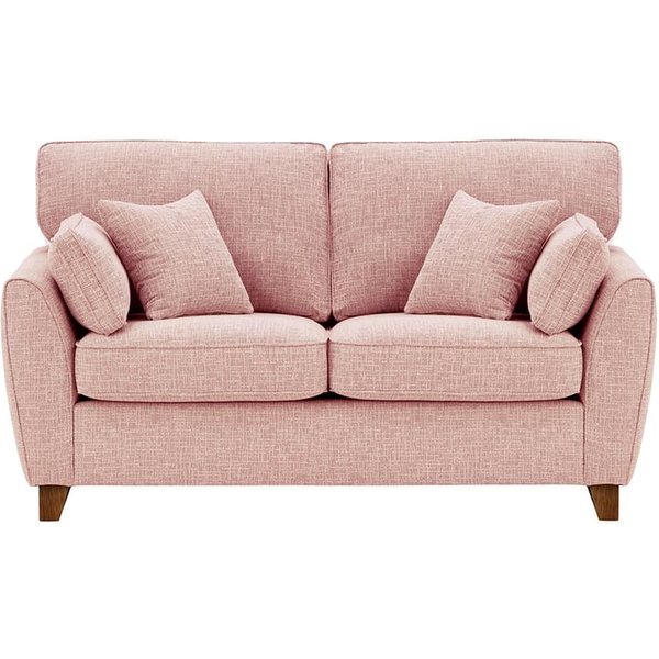 James 2 Seater Sofa, blush pink, Leg colour: dark oak