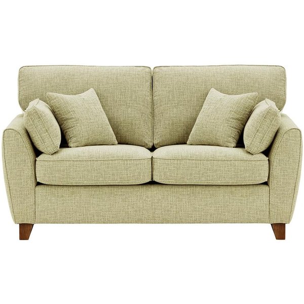 James 2 Seater Sofa, taupe, Leg colour: dark oak