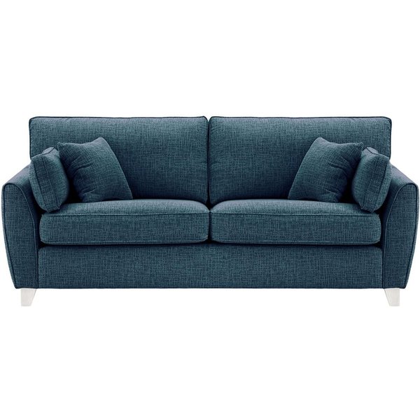 James 3 Seater Sofa, teal, Leg colour: white