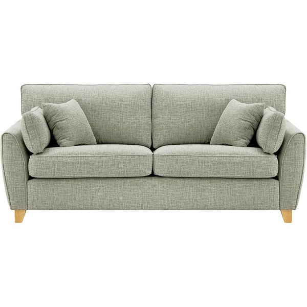 James 3 Seater Sofa, grey, Leg colour: like oak