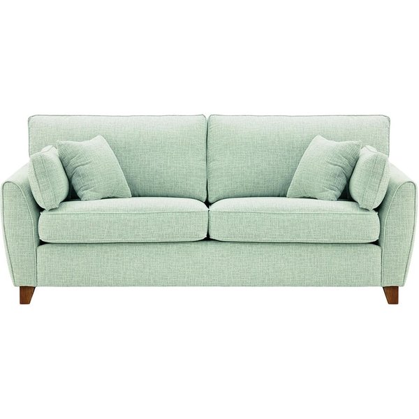 James 3 Seater Sofa, celadon, Leg colour: dark oak