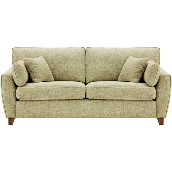 James 3 Seater Sofa, taupe, Leg colour: dark oak