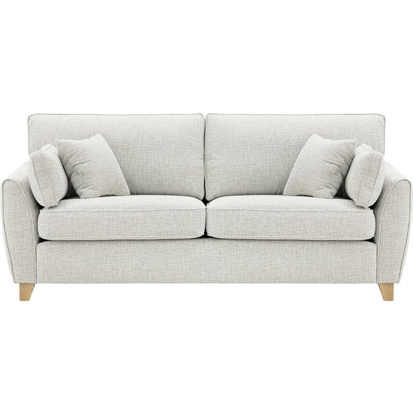 James 3 Seater Sofa, chalk, Leg colour: wax black