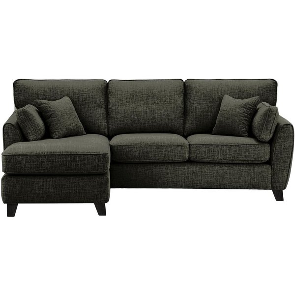 James Left Corner Sofa, mid grey, Leg colour: black