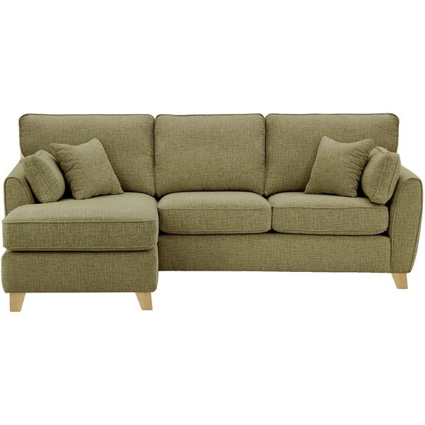 James Left Corner Sofa, brown, Leg colour: wax black