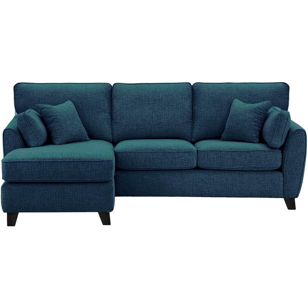 James Left Corner Sofa, teal, Leg colour: black