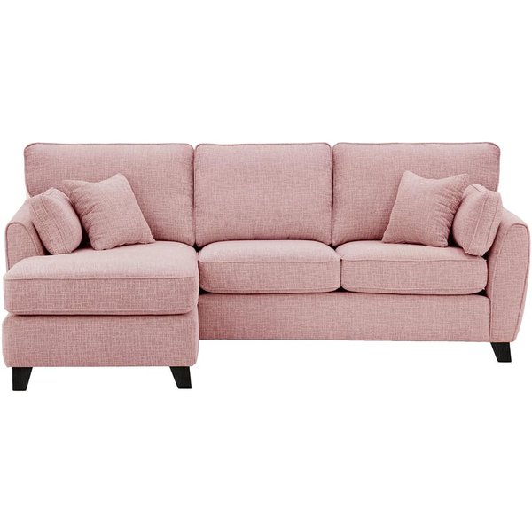 James Left Corner Sofa, blush pink, Leg colour: black