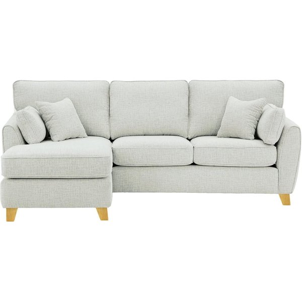 James Left Corner Sofa, chalk, Leg colour: like oak