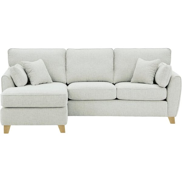 James Left Corner Sofa, chalk, Leg colour: wax black