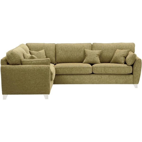 James Large Left Corner Sofa, brown, Leg colour: white