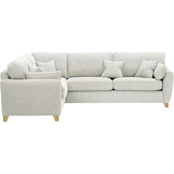 James Large Left Corner Sofa, chalk, Leg colour: wax black