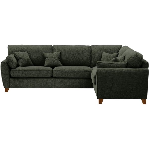 James Large Right Corner Sofa, charcoal, Leg colour: dark oak